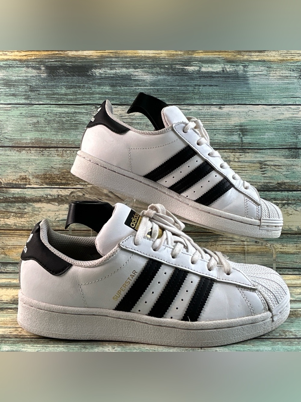 Adidas Originals Superstar Sneakers Womens 7.5 White Black Leather Streetwear